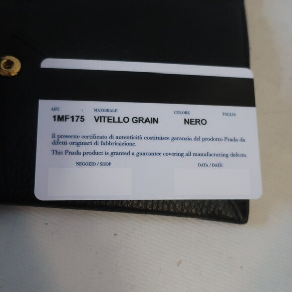 NWT AUTHENTIC Prada Black Leather Wallet - Picture 10 of 14